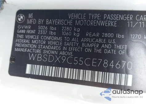 2012 BMW M3 z USA, uszkodzony, nr VIN WBSDX9C55CE784670